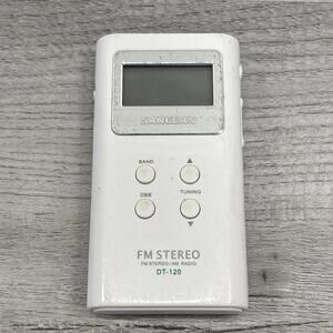 Sangean DT-120 AM/FM Stereo PLL Synthesized Pocket Receiver White - Tested